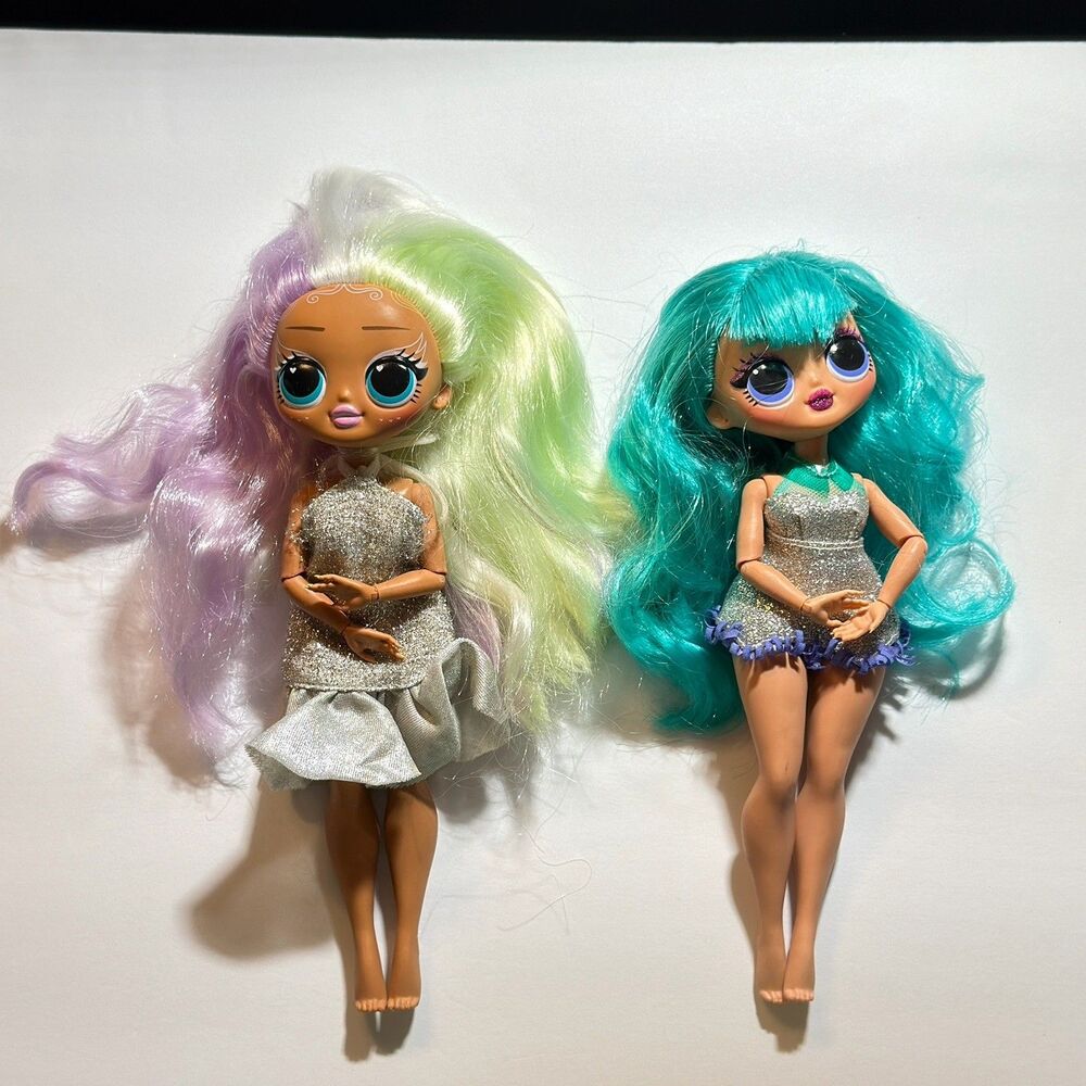 2 -LOL Surprise OMG Sunshine Make Over Girl Doll & Winter Cosmic Doll-As is